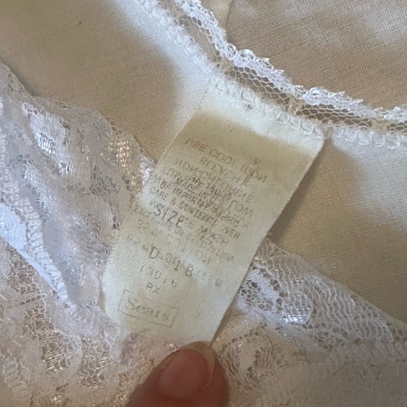 Vintage Sears White Slip | Size 40 Lace Trim 70s 80s Lingerie cottagecore Bridal - Picture 9 of 11